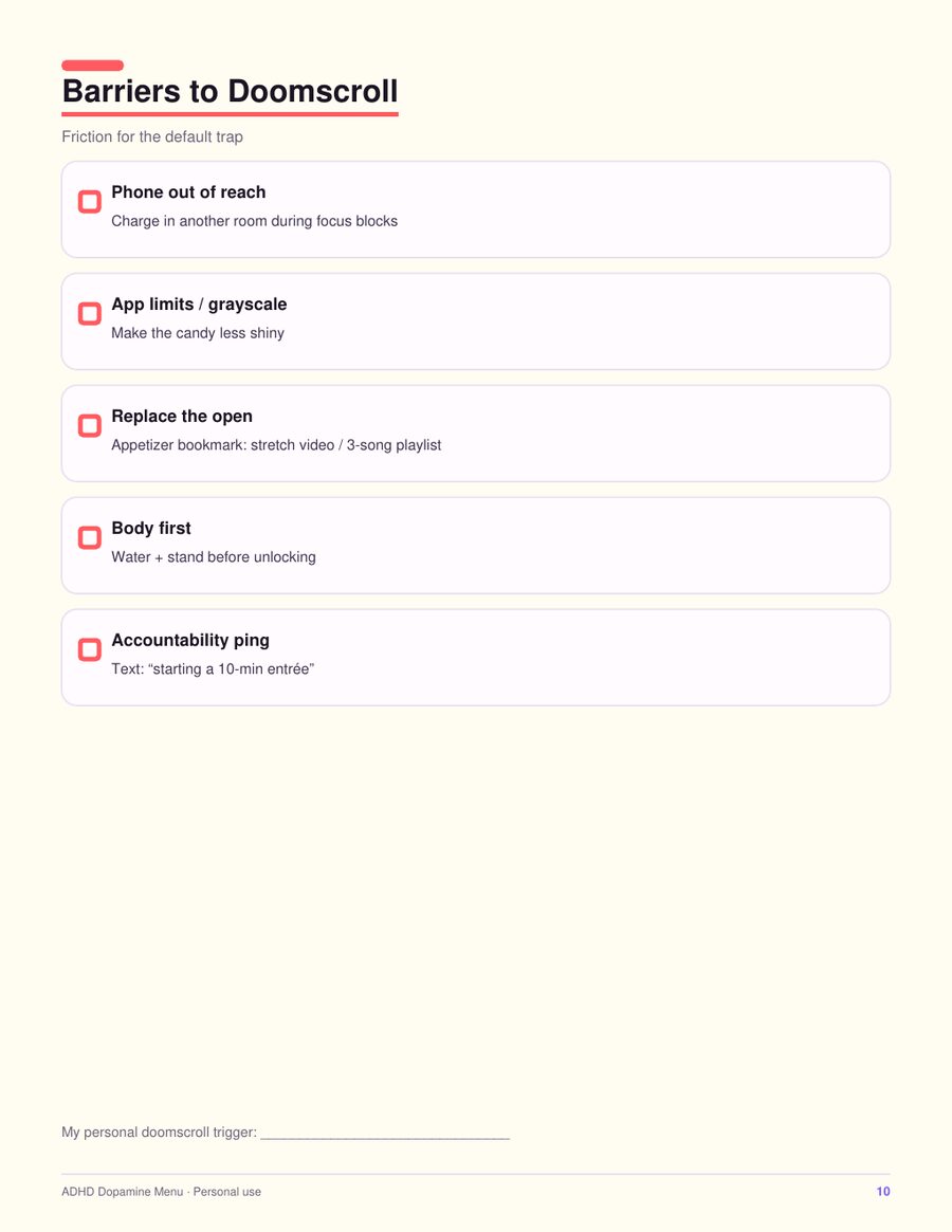 Barriers to doomscroll one-pager