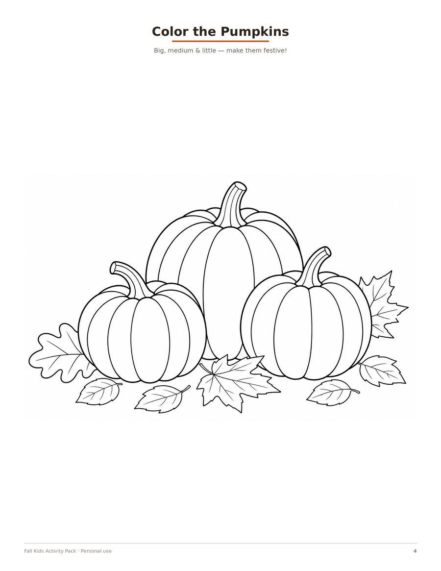 Pumpkins coloring page sample