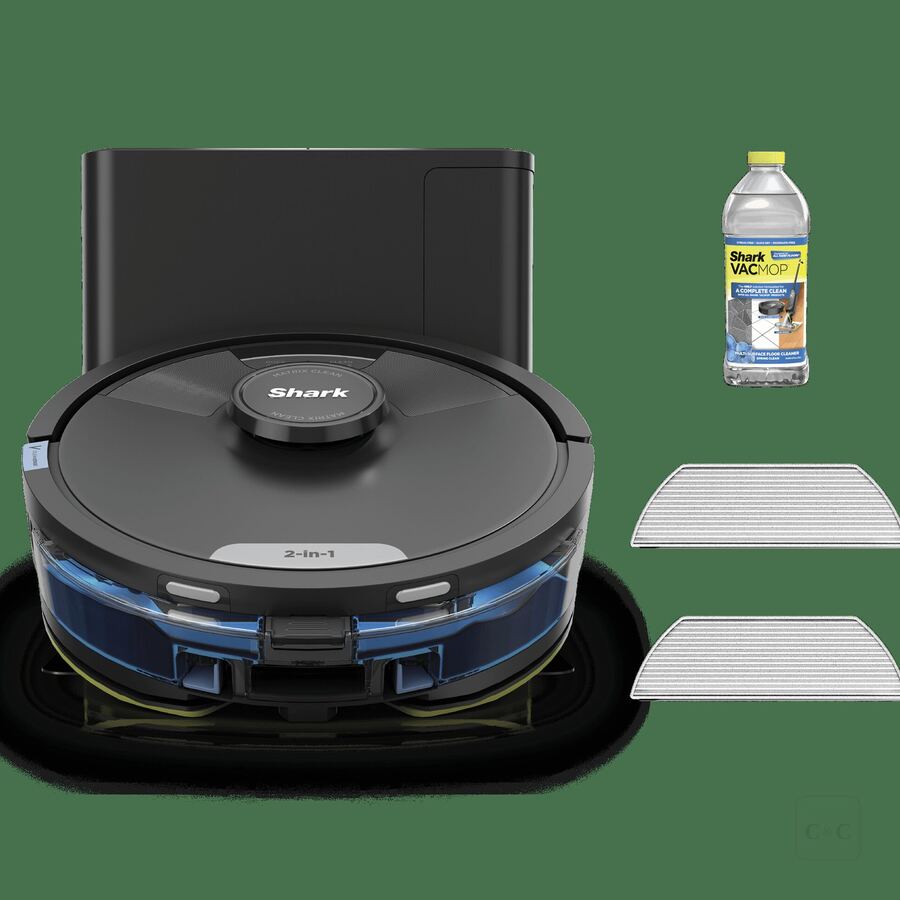 Shark Matrix Plus 2-in-1 with self-empty dock, mop pads, and cleaner